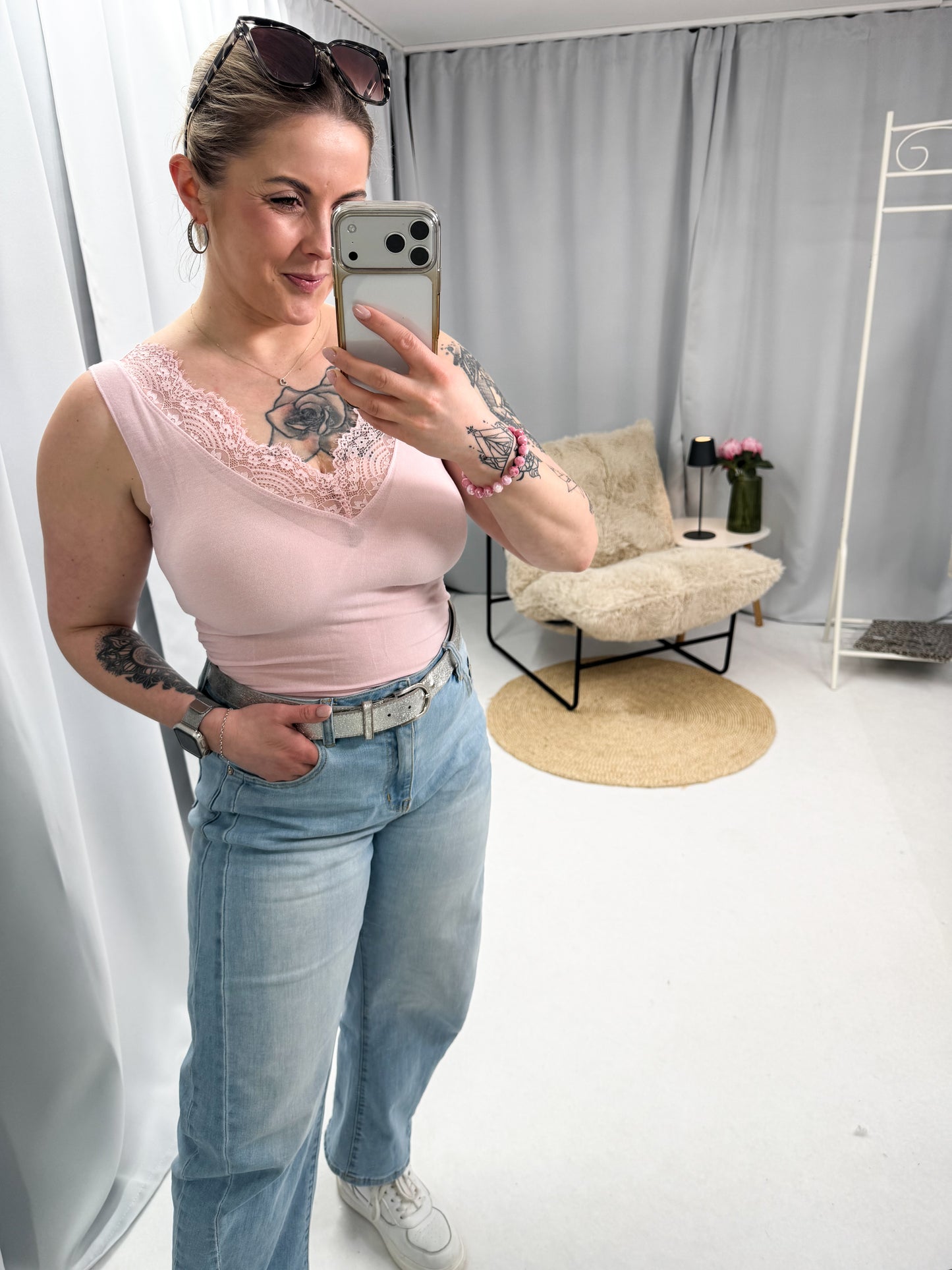 Top Joline, mit spitze und Cashmere Anteil (70154)